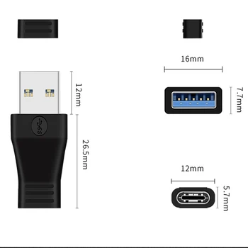 30pcs/lot de Tip C de sex Feminin Interfață Micro USB 3.1 de sex Masculin Adaptor de Conversie de Date Conector Încărcător Converter Pentru Telefonul Mobil