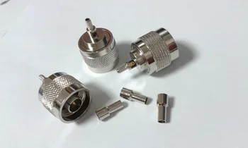 50-100buc alamă N Plug de sex Masculin Sertizare adaptor Conector pentru Cablu coaxial RG174, RG316 de Vânzare