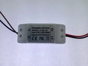 50pcs/lot 5~15W Estompat LED de Putere Driver de Intrare 110V / 220V Ieșire DC15V~54V 300MA