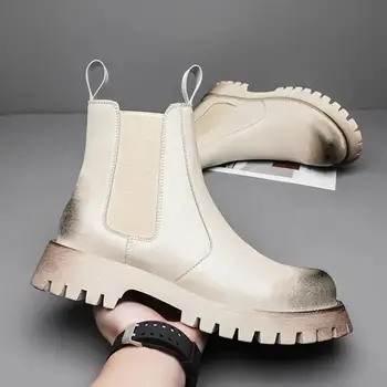 Anglia bărbați stil de moda de petrecere club de noapte rochie chelsea cizme brand de pantofi de designer de cowboy toamna iarna cizme cu platforma inalta botas