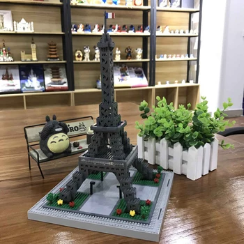 Arhitectura orasului Mini Cărămizi Turnul Eiffel Model 3D Bloc Diy Diamant de Plastic Mici Particule Kit de Jucării de Construcție