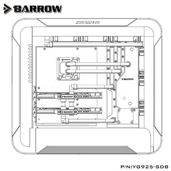 Barrow Acrilice Bord ca Apă Canal utilizat pentru IN WIN 925 Caz de Calculator folosit Atât pentru CPU și GPU-ului de a Bloca Lumina RGB pentru AURA