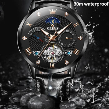 Brand Bărbați Ceasuri Mecanice de Lux Automată Încheietura Ceasuri de Mână din Piele rezistent la apa