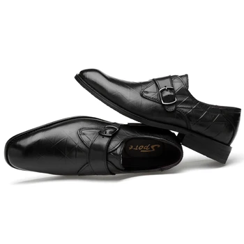 Brand Clasic Om Subliniat Toe De Lux, Pantofi De Costum Barbati Din Piele Neagra De Mireasa Pantofi Oxford Anglia StyleFormal Pantofi Marime Mare
