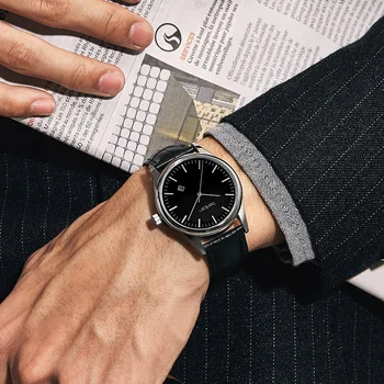 Bărbați ceas barbati automatic tourbillon gol ultra-subtire ceas mecanic simplu dominator otel curea bărbați ceas rezistent la apa