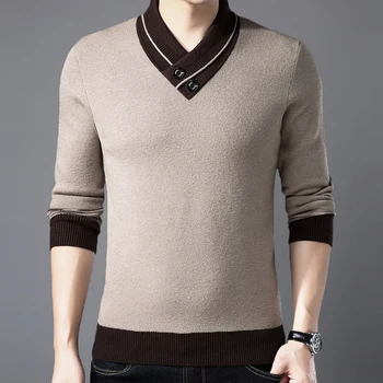 Bărbați V-neck Pulover maneca lunga 2021 nouă de primăvară și de toamnă de moda de îmbrăcăminte pentru bărbați pulovere tricotate zde2008