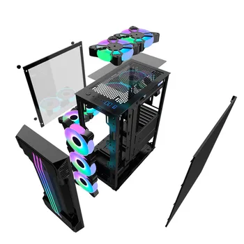 Calculatorul E-Sports de Jocuri de noroc Caz Desktop PC Gamer Tower Cabina Cutie de Sticla Șasiu Caz Suport ATX/M-ATX Placa de baza
