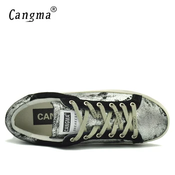 CANGMA Brand de Lux Barbati Designer Adidași Bass Pantofi de Argint Negru Dificultate din Piele Clasic Masculin 2021