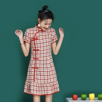 Cheongsam tineri 2021 noul stil Chinezesc fetele pot purta Republica China rochie de femei îmbunătățirea rochie în fiecare zi