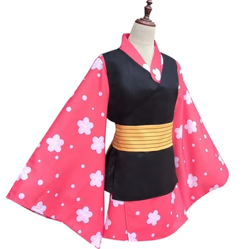 Demon Slayer Kimetsu nu Yaiba Makomo Set Complet Anime Cosplay Costum Femei Bărbați Kimono Uniformă PVC Masca Peruca Petrecere de Halloween Costum