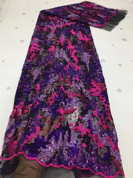 Design nou top de vânzare tul ochiurilor de tesatura frumos în căutarea franceză net dantela tesatura JRB-291909 cu paiete pentru rochie de petrecere