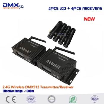 DHL transport Gratuit 2.4 G Wireless Controller DMX512 2 in 1 Emițător și Receptor Afișaj Lcd și mini-receptor Pentru Etapa de Iluminat