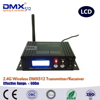 En-gros 30buc 2.4 G Wireless DMX 512 Operator Emisie-recepție Afișaj LCD Repetor Controler de Iluminat DMX512BW DHL transport Gratuit
