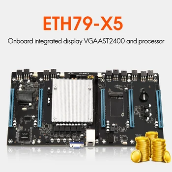 ETH79-X5 BTC Mining Placa de baza cu E5 2620 CPU+Cablu SATA H61 despre lga2011 V1/V2 65mm memorie RAM DDR3 PCIE 16X 3060 3080 Grafica