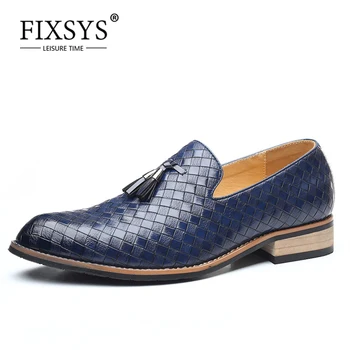 FIXSYS Om de Primăvară Ciucure Mocasini Classic Slip-on Oxfords Barbati Subliniat-toe Afaceri Formale Pantofi Vintage Om Țesut Office Shoes
