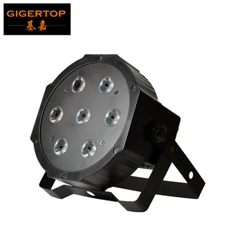 Gigertop Nou TP-P07A 7x12W 4IN1 RGBW Plat Led Par Light Caz de Plastic Silențioasă a Ventilatorului de Răcire de Înaltă Luminozitate 4/8 Canale, Mod Dual