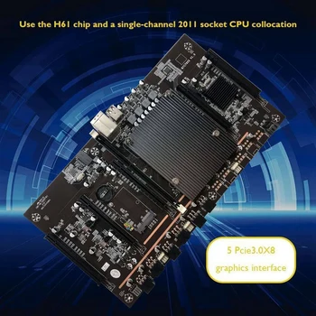H61 X79 BTC Miner Placa de baza cu E5 2620 CPU+RECC 4G Ram DDR3+SSD 120G+24Pins Conector Suport 3060 3070 3080 GPU