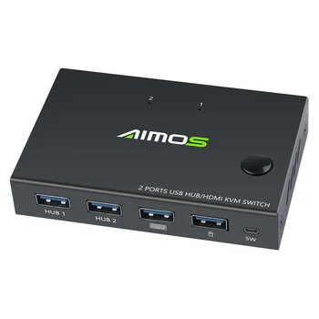 HDMI Switch kvm SUNT-KVM201CC 2-în-1 HDMI/USB KVM Switch Suport HD 2K*4K 2-a Gazdele Cota 1 Monitor/Tastatura& Mouse-ul Setat