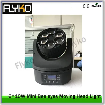 LED-uri cu fascicul de lumină 6*10W Mini Albine Ochii etapă de lumină în Mișcare Cap Lumina
