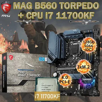 LGA 1200 MSI MAG B560 TORPILĂ Placa de baza Set + Intel i7 11700KF Combo DDR4 128GB M. 2 PCI-E 4.0 Chia B560 Placa-mama Desktop B560