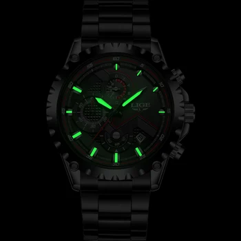 LIGE Brand de Top Luxury Mens de Moda Ceas Barbati Sport Impermeabil Cuarț Ceasuri pentru Bărbați din Oțel Armata Ceas Militar Relogio Masculino
