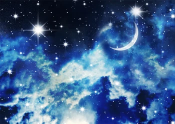 Lumina lunii perdele Fereastra 3D Perdele Pentru Camera de zi Dormitor cu vedere de noapte perdele perdele albastre