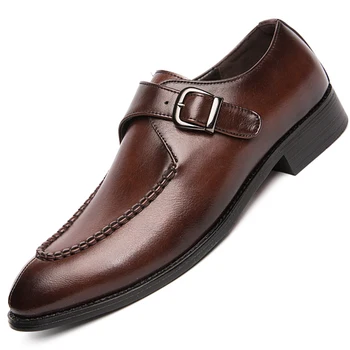 Luxury Mens Pantofi Rochie Stil Italian Elegant Domnilor Pantofi Cataramă De Moda Designer De Ascutit Din Piele Pantofi Oxford Maro Negru