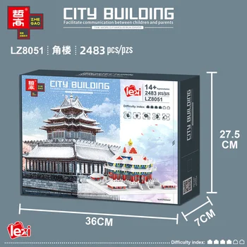 LZ8051 particule de diamant stil Chinezesc celebru construi turela model de serie asamblate bloc jucarii pentru copii cadouri