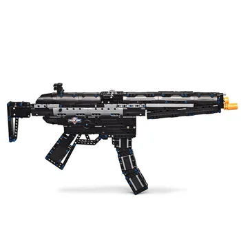 Mailackers Militare Pistol Mitralieră Mp5 Blocurile Orașului Tehnice Glonț Funcția de Ejecție de Poliție Swat Cărămizi Jucării pentru Copii