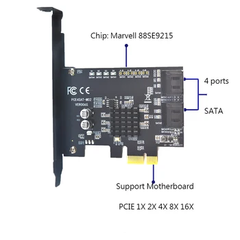 Marvell 88SE9215 chip SATA III 4 porturi PCI-Express controller suport pentru card PCI Express x1 x2 x4 x8 x16 placa de baza pentru HDD SSD