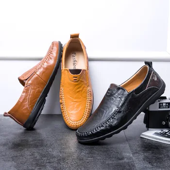 Mocasini Pantofi pentru Bărbați Pantofi de Moda Bărbați 2021 Toamna Confortabil Slip-on pentru Bărbați Balerini Mocasini de sex Masculin Marca de Incaltaminte din Piele Barbati Pantofi Casual