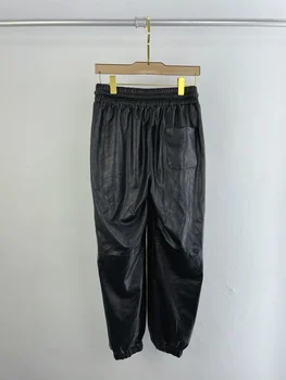 Moda 2021 noi femei vrac dantela elastic talie fibra de pantaloni de piele 0323