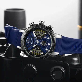 Moda Barbati Ceasuri de Top de Brand de Lux Ceas de mână Cuarț Ceas de Ceas Albastru Bărbați Impermeabil Sport Cronograf Relogio Masculino wach