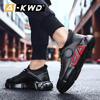 Moda Negru Designer De Formatori Casual Respirabil Om Pantofi De Lux De Toamna Din Piele Pu Adidasi Barbati Simplu Încăltăminte Într-Sport Homens