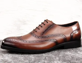 Moda Negru / Maro Rochie Pantofi Oxfords Barbati Din Piele Pantofi De Afaceri Mens Formale Pantofi De Nunta