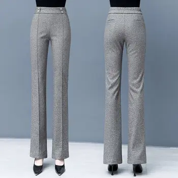 Moda pentru femei la Modă Micro-evazate Pantaloni de Lână 2021 Nou Casual Culoare Solidă Toamna și Iarna, Pantaloni și Cizme Glezna H22