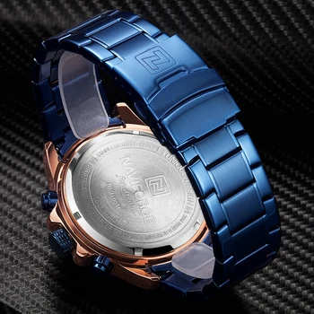 Noi NAVIFORCE Ceas de Lux Pentru Barbati Casual Sport din Oțel Inoxidabil Cronograf Rezistent la Șocuri Calendar Alarma Bărbați Cuarț Ceasuri