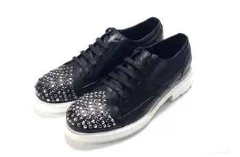 Nou Stil Oxfords Black Înaltă Calitate Dantela-up pantofi casual Moda crește Barbati pantofi handmade Nit Pantofi Derby