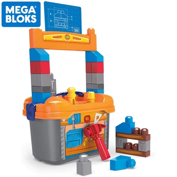 Original MEGA BLOKS Brand Mic banc de lucru 36pcs Bidg Dimensiune Blocuri Ușor Cutie de Depozitare Pretinde Inginer Copil Jucării GNT92