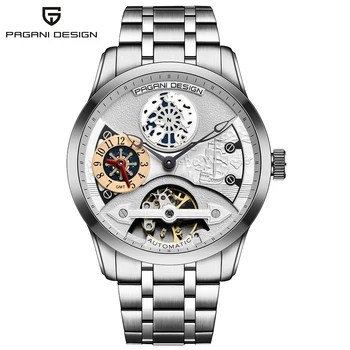 PAGANI design de brand de moda ceas mecanic de lux pentru barbati otel inoxidabil rezistent la apă automată de afaceri ceas casual