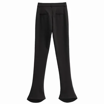 Pantaloni negri Codrin Femei Talie Mare Toamna anului 2021 Îmbrăcăminte pentru Femei Costum de Ars pentru Slim Yang Show Lungime Picior Potcoavă Glisarea