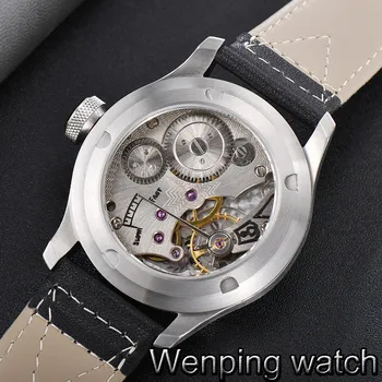 Parnis 47mm 2020 Nouă dimensiune mare barbati casual lux ceas mecanic cadran negru luminos pescăruș parte winding ceas