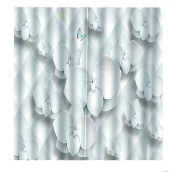 Perdele albe de relief flori 3D cortina Cortina de Lux Opace Fereastră perdele Living, perdele Decor