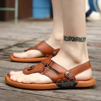 Piele Flip Flops Pentru Barbati Sandale Homme Sport Sommer Schuhe Herren Sandale Pentru Bărbați Sandale Pantofi Sandalias Hombre Verano