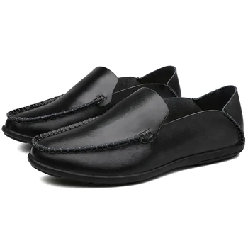Piele naturala Barbati Casual Pantofi de Brand de Vara Barbati Mocasini Mocasini Respirabil Aluneca pe Negru de Conducere Pantofi Bărbați Plus Dimensiune 38-46