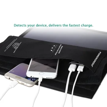 PowerGreen Pliabil Telefon Încărcător Solar 21 Wați Portabile 5V 2A Solar Power Bank Baterie Externă pentru Telefon LG