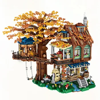 Pădure Casă în Copac лег игрушки Model Blocuri Creative Orașe Street View Jucarii Pentru Copii, Cadouri de Craciun