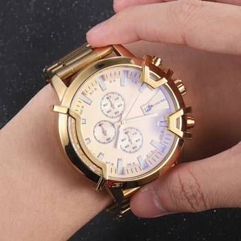 Rece de Afaceri de Lux Bărbați Cuarț Ceas Cronograf de Moda din Oțel Inoxidabil rezistent la apa Display Data Bărbați Ceas Militar Relogio