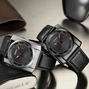 RUIMAS brand de ceasuri mecanice oțel pătrat caz de auto-lichidare ceas rezistent la apa business casual safir oglindă ceasuri