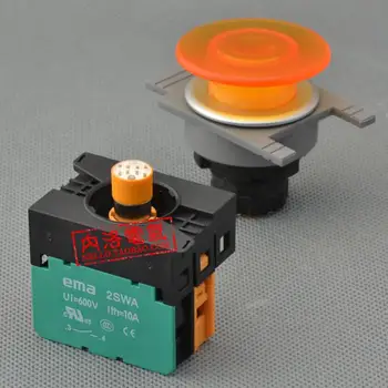 [ SA ]Importurilor EMA iluminat buton de 30mm blocare E3P4 *. A0/M0 auto-blocare/resetare LED DC6V/12V/24V/AC110/220V 1NO/1NC-10BUC